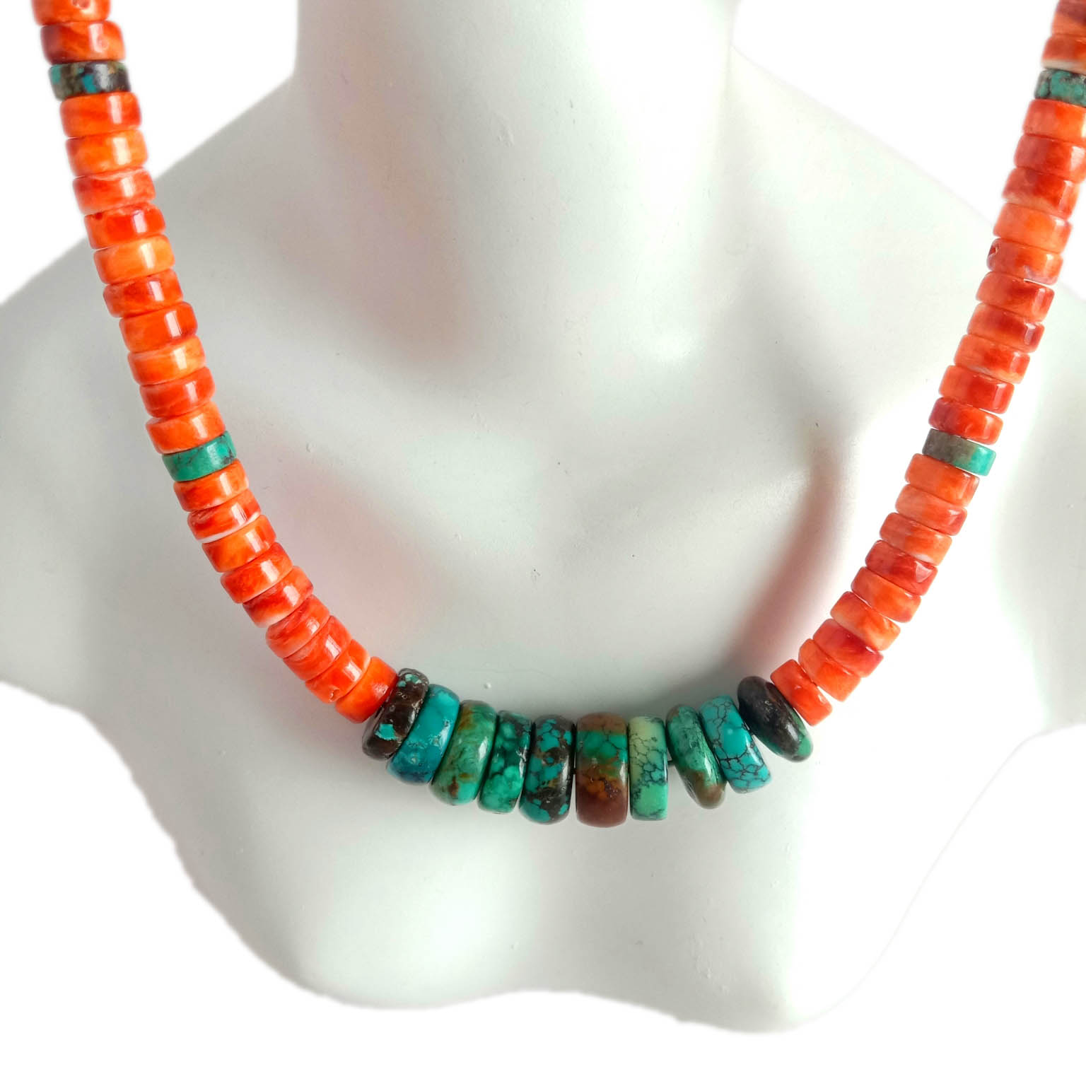 Ogrlica od prirodne bodljikave kamenice s tirkizom Ogrlica od umjetnih dragulja Poklon za ženu 15