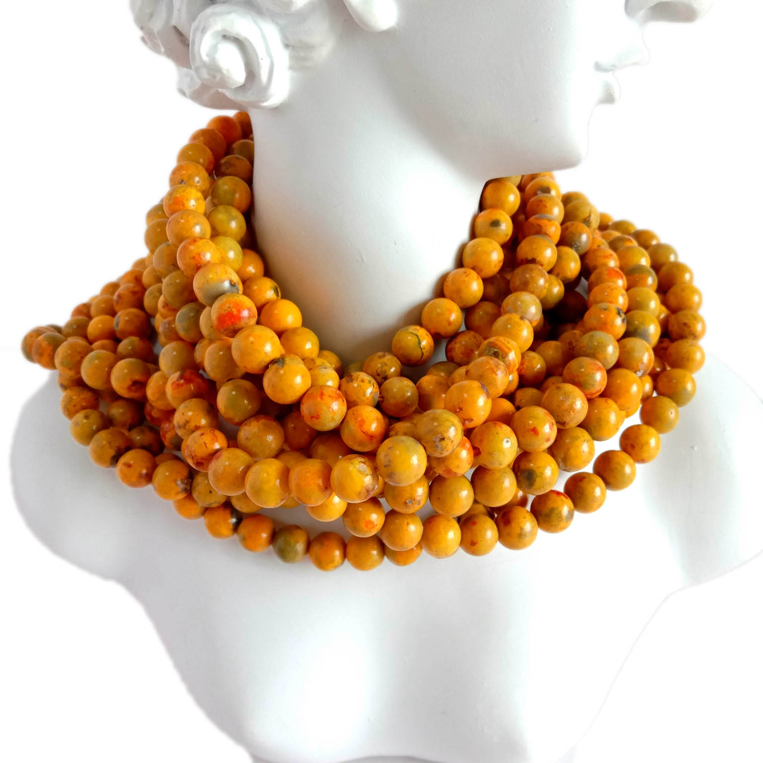 Natural Bumble bee jasper 7mm round bead Beautiful natural yellow bee color with brown 14