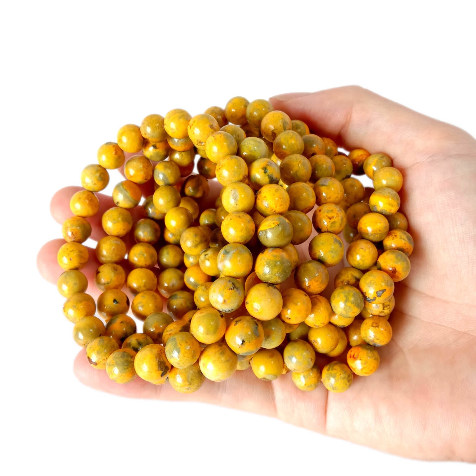 Bumblebee Jasper Beads Natural nga Gemstone Round 8mm Energy Stone para sa Bracelet Necklace DIY Alahas Paghimo 14