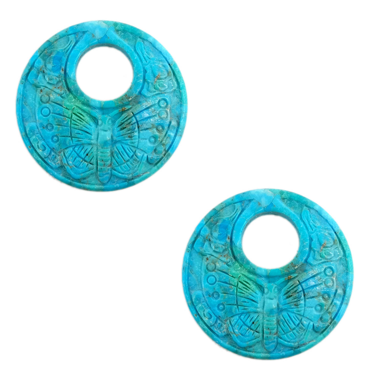 Natural Turquoise Handmade Carving Gemstones Turquoise Carved Oval round Undrilled Stone 15