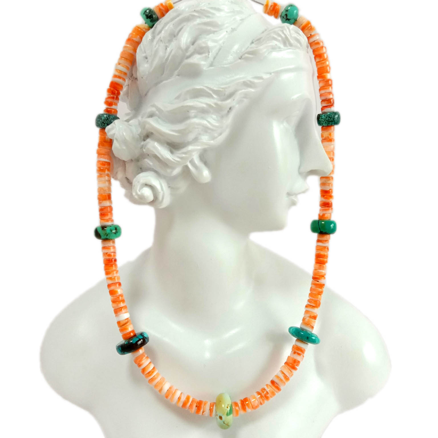 Təbii Firuzəyi və tikanlı Daş Boyunbağı qiymətli daş muncuqlar Zərgərlik 14