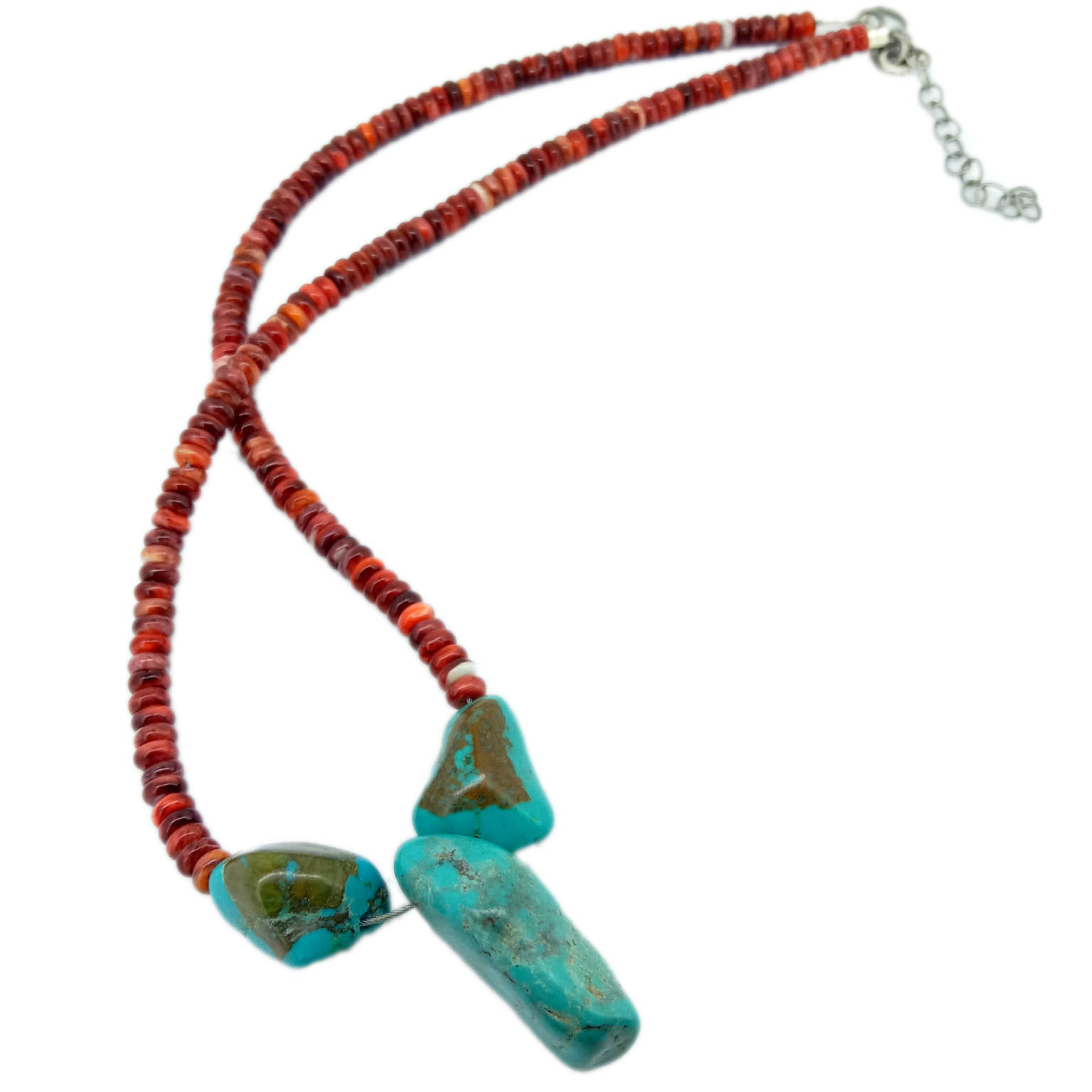 925 srebrna crvena bodljikava ostriga s prirodnom tirkiznom ogrlicom od perli 16 inča 15