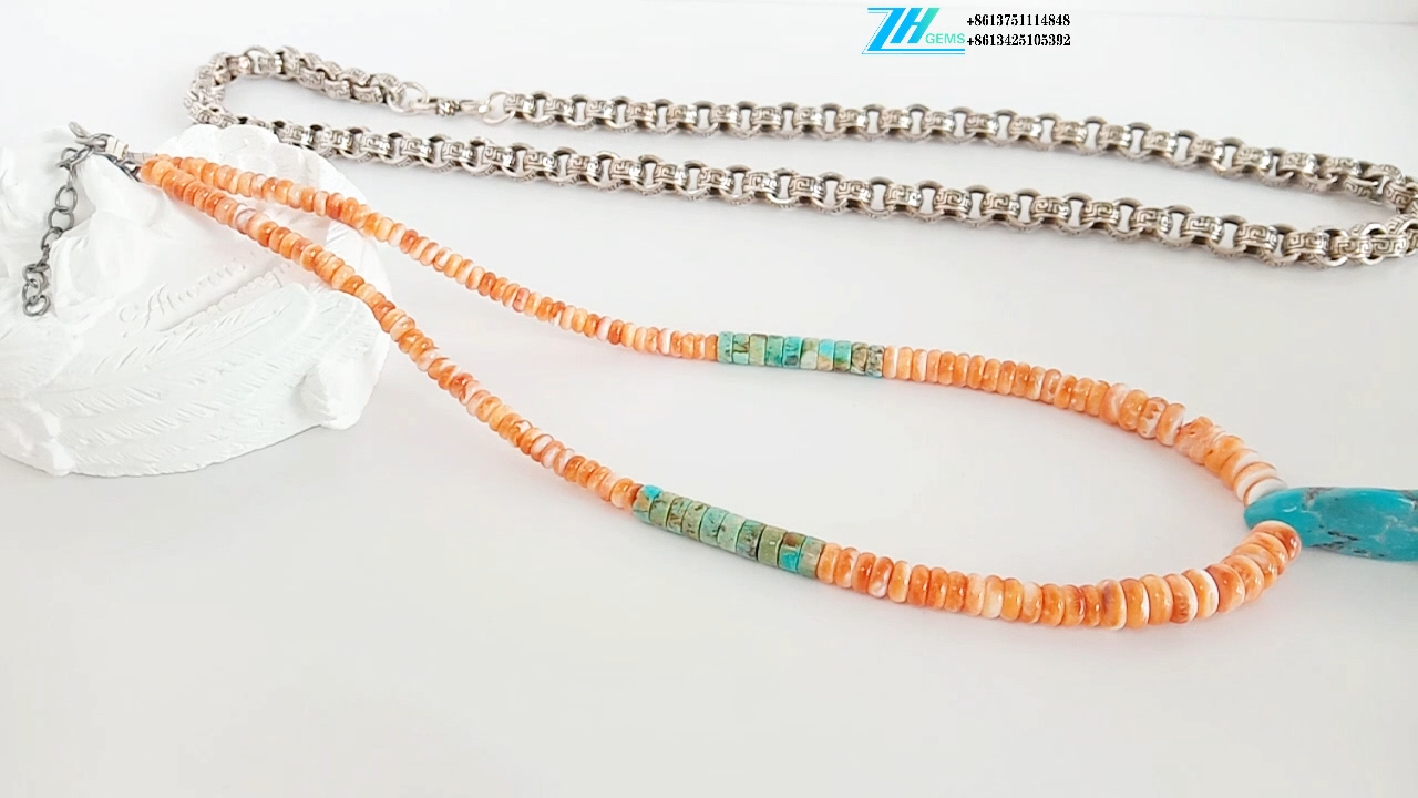 925 Sterling Silver Southwestern Style Strand Natural Turquoise ma le asoa mioila ma le masani. 15