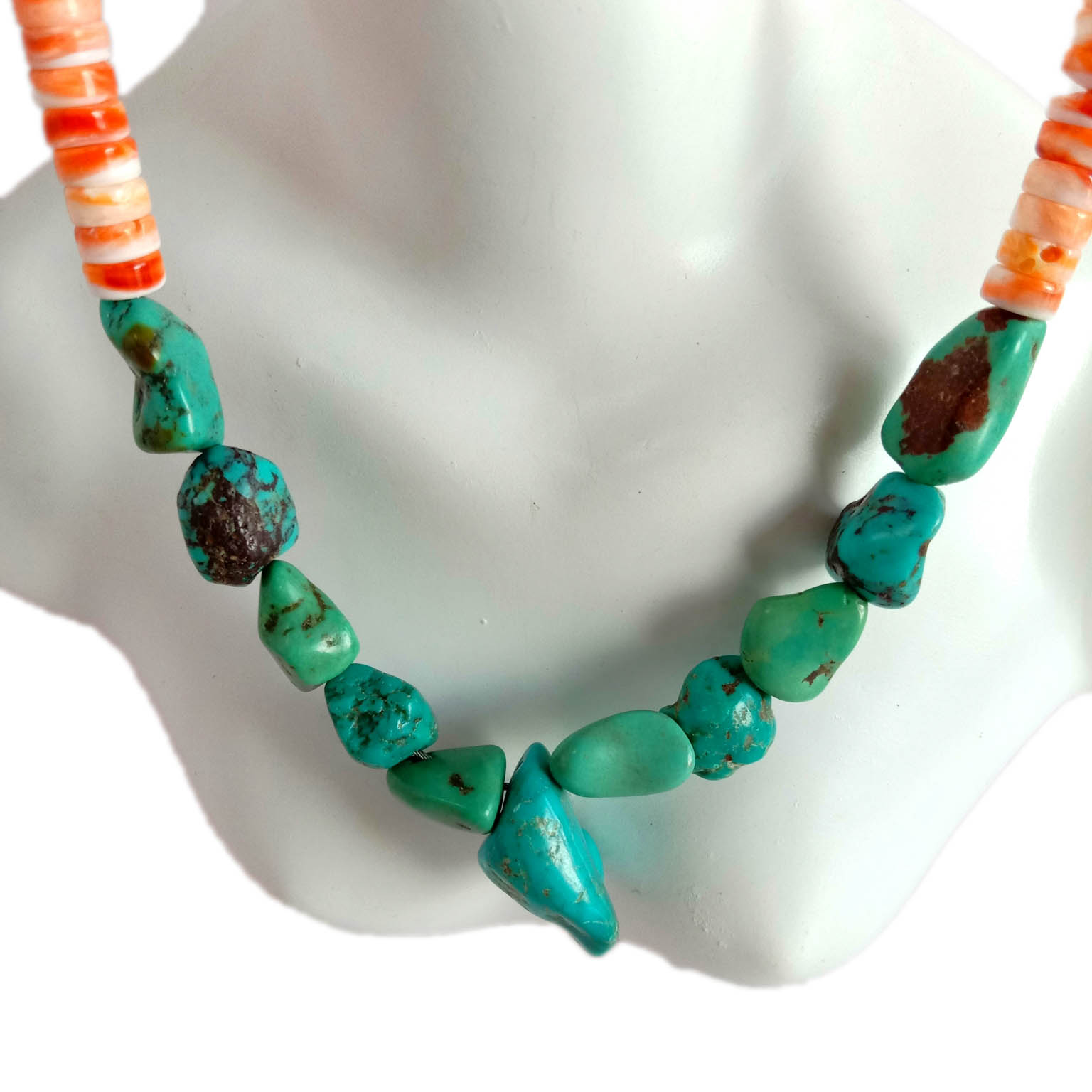 Turquoise Spiny Oyster Mikanda Yamkanda Yokongola Mikanda Yosalala Yama mainchesi 16 Mikanda Yodzikongoletsera ya Turquoise 15