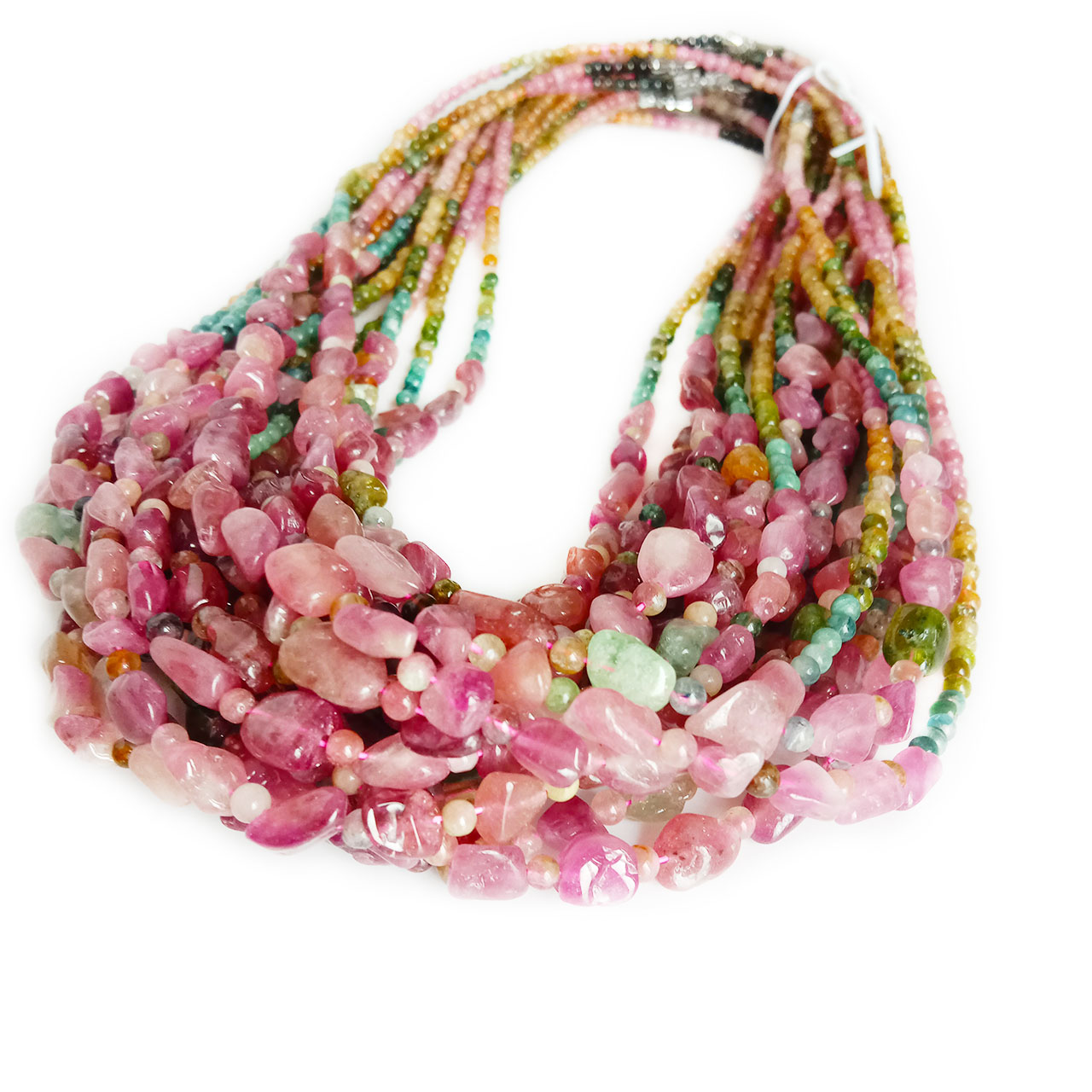 Turmalinske perle od dragog kamenja Prirodni nakit, ručno rađena ogrlica od dragog kamenja 14