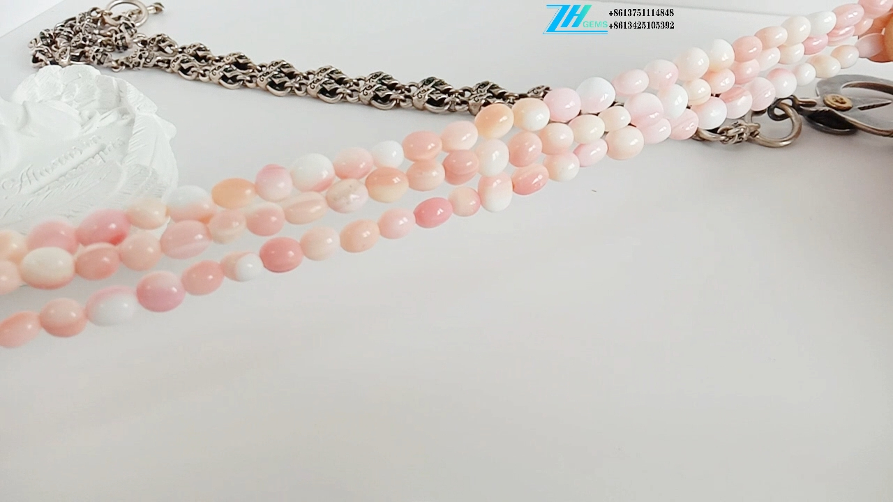 Natural 4mm pink sea shelly Bead 16 Inch Strand 8