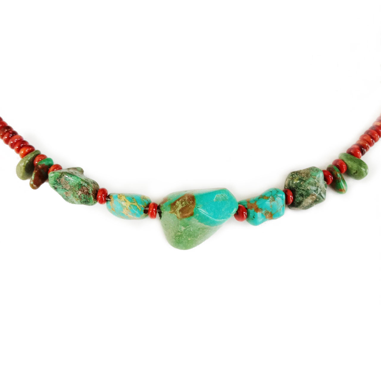 Gemstone Boncuklar Təbii Firuzəyi və tikanlı orijinal zərgərlik əl işi boyunbağı 14