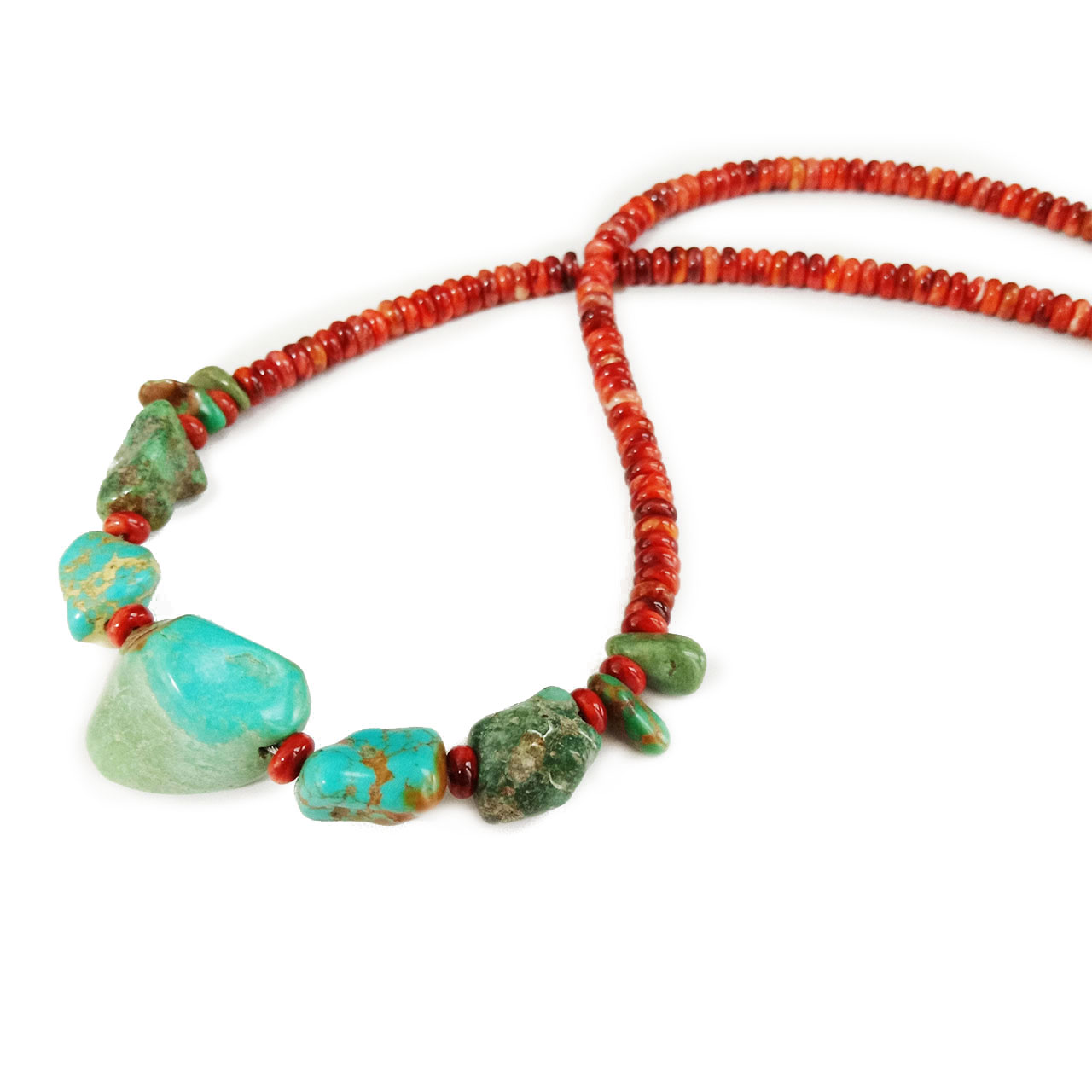 Gemstone Boncuklar Təbii Firuzəyi və tikanlı orijinal zərgərlik əl işi boyunbağı 15