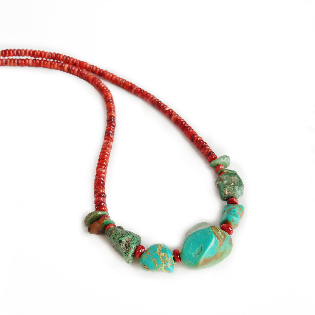 Gemstone Boncuklar Təbii Firuzəyi və tikanlı orijinal zərgərlik əl işi boyunbağı 16