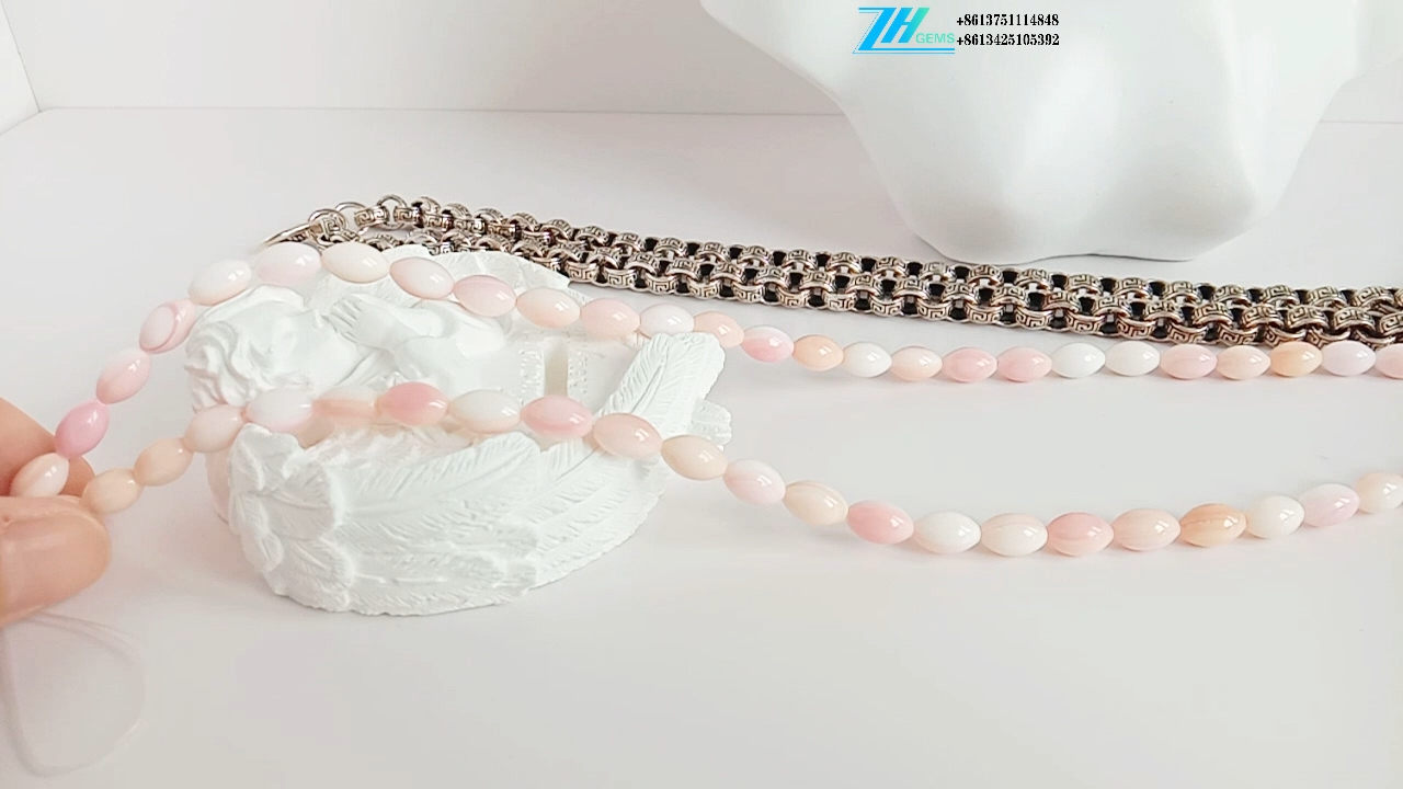 Natural 6*9mm Light Pink kai shell rondelle Gemstone 8