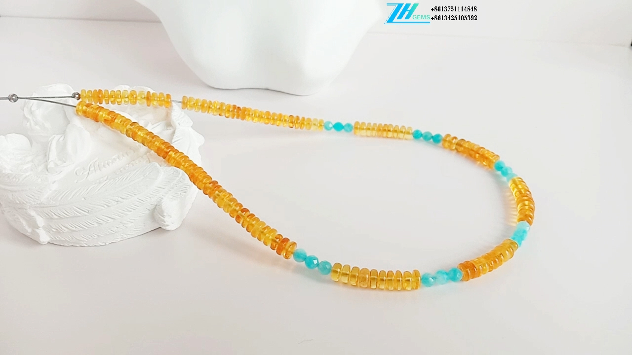 Amber ak Amazonite KOLYE Wish kolye Custom Handmade 8
