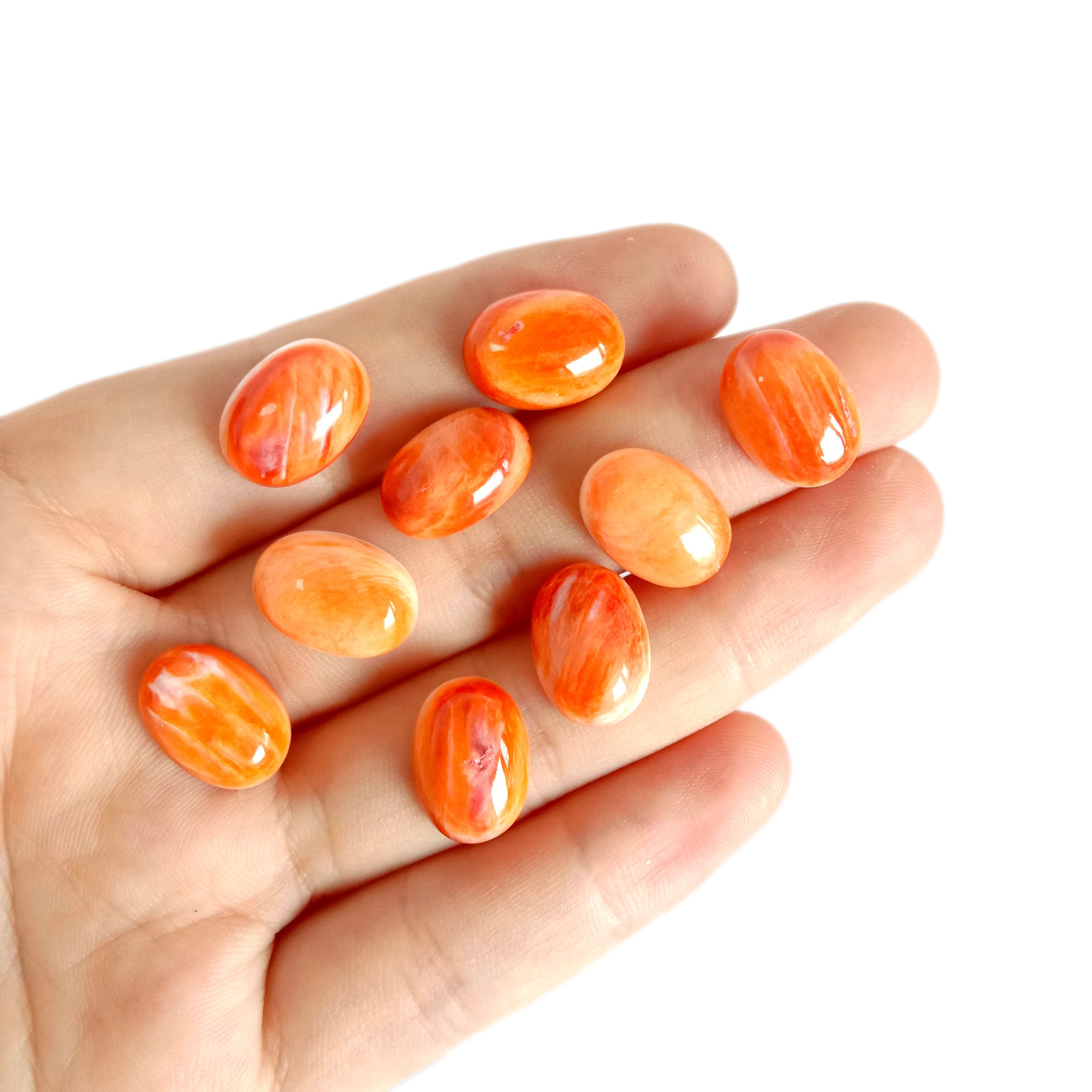 Spiny Oyster Cabochon Precious Stone ปรับเทียบเรียบสำหรับเครื่องประดับ 14