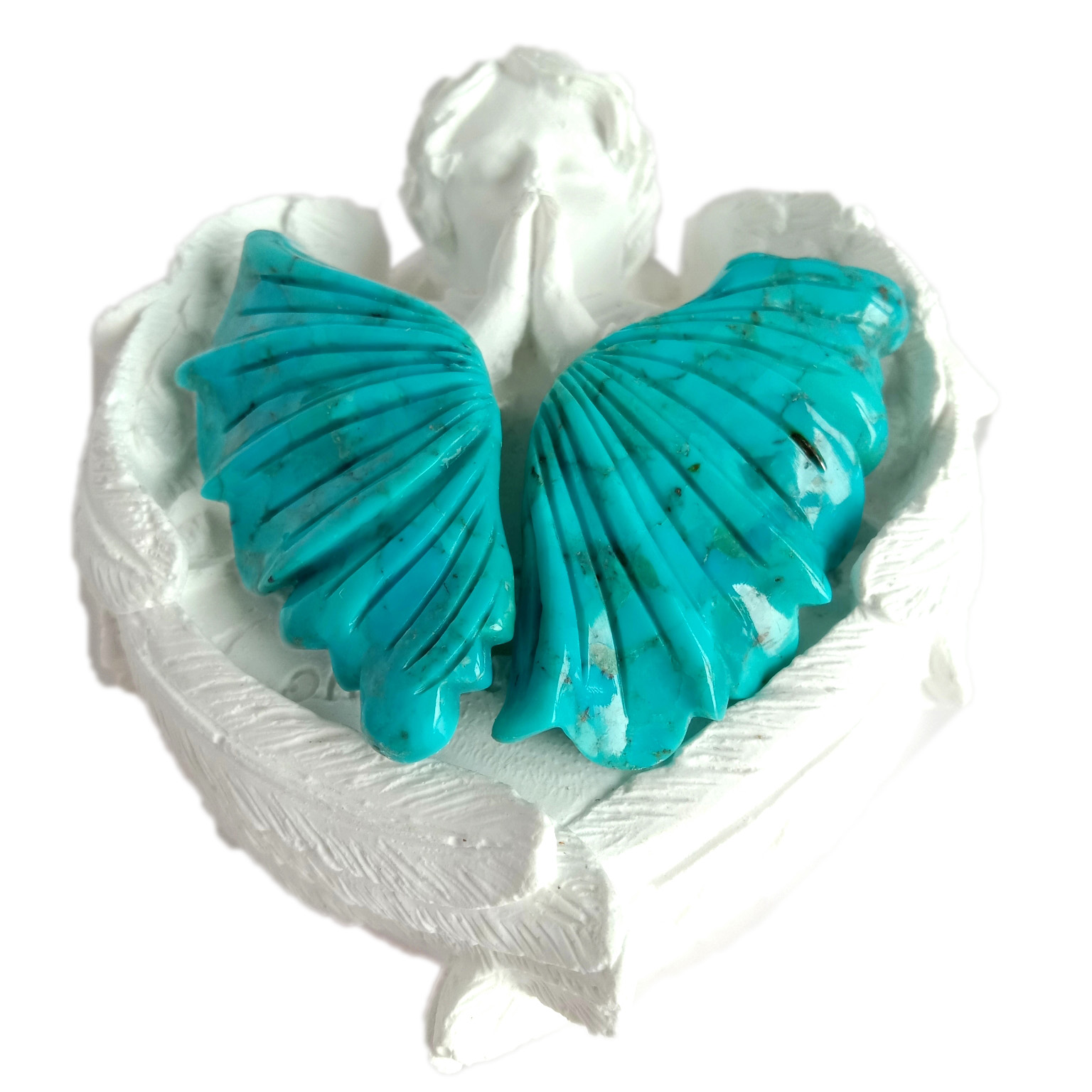 เทอร์ควอยส์แกะสลักพลอยหลวม 44 * 21 มม. คุณภาพสูงสำหรับทำเครื่องประดับ 15