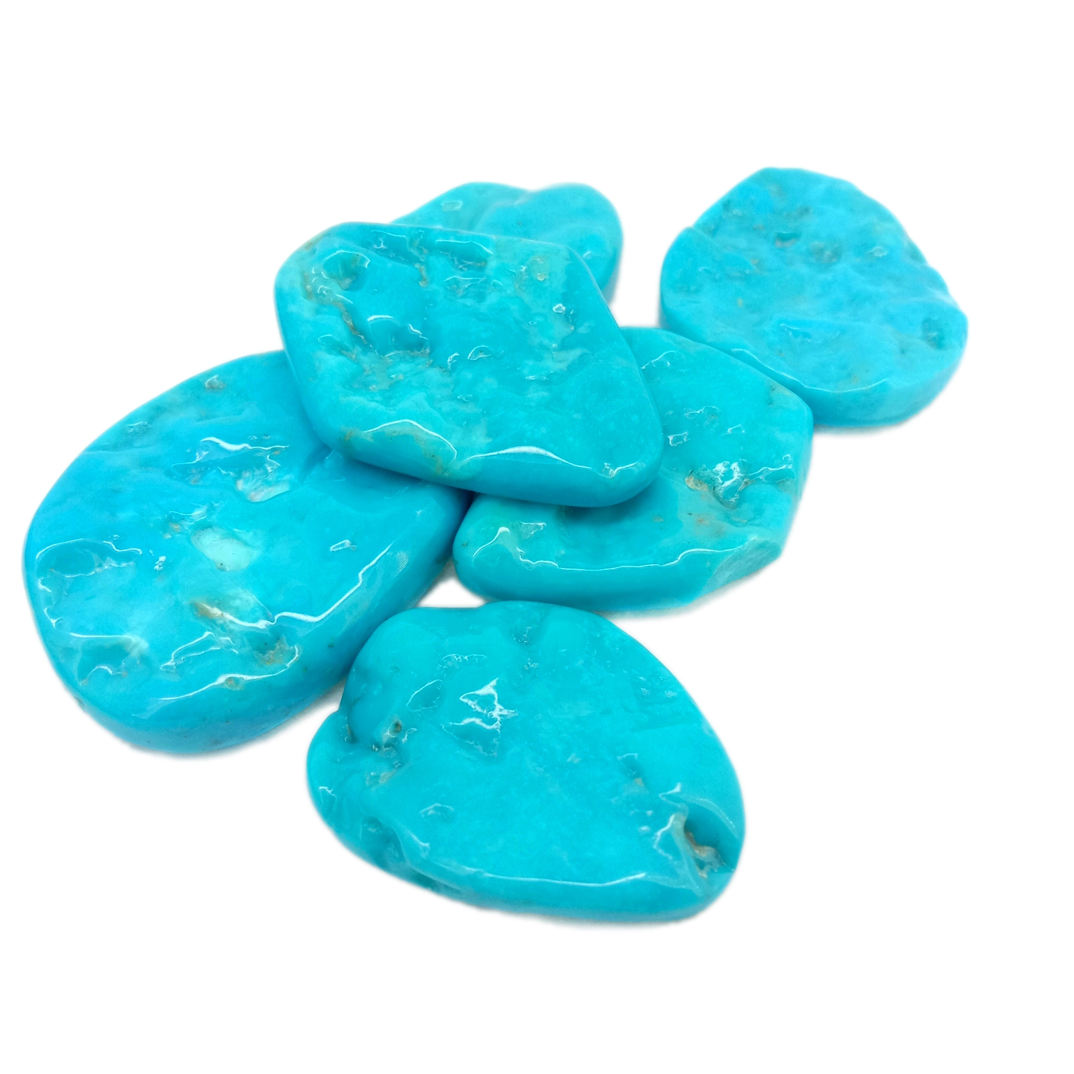 Sura ya asili ya mchanganyiko wa bluu ya turquoise cabochon 15