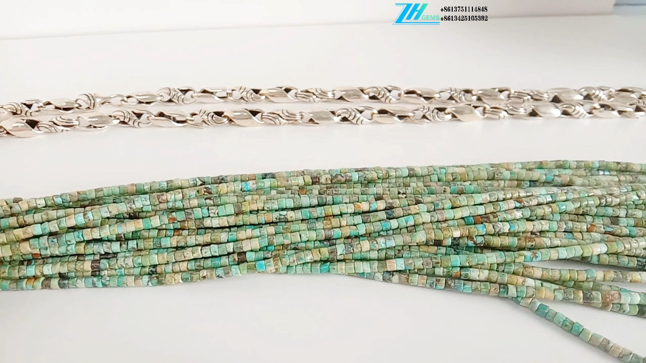 مهره های فیروزه ای طبیعی Rondelles آبی 16 اینچی 12