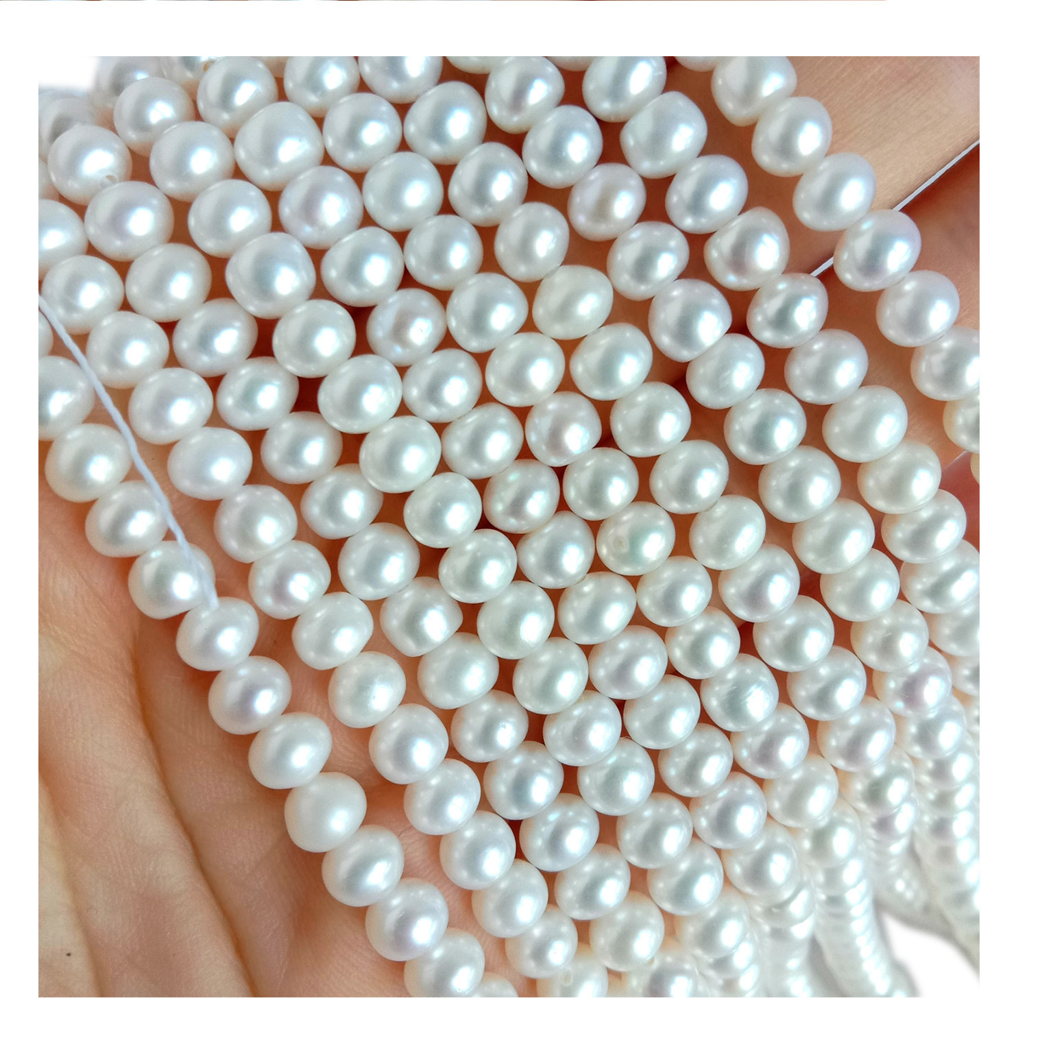 Natural White Pearl Hands Necklace Elegant halsband med riktiga pärlor 14