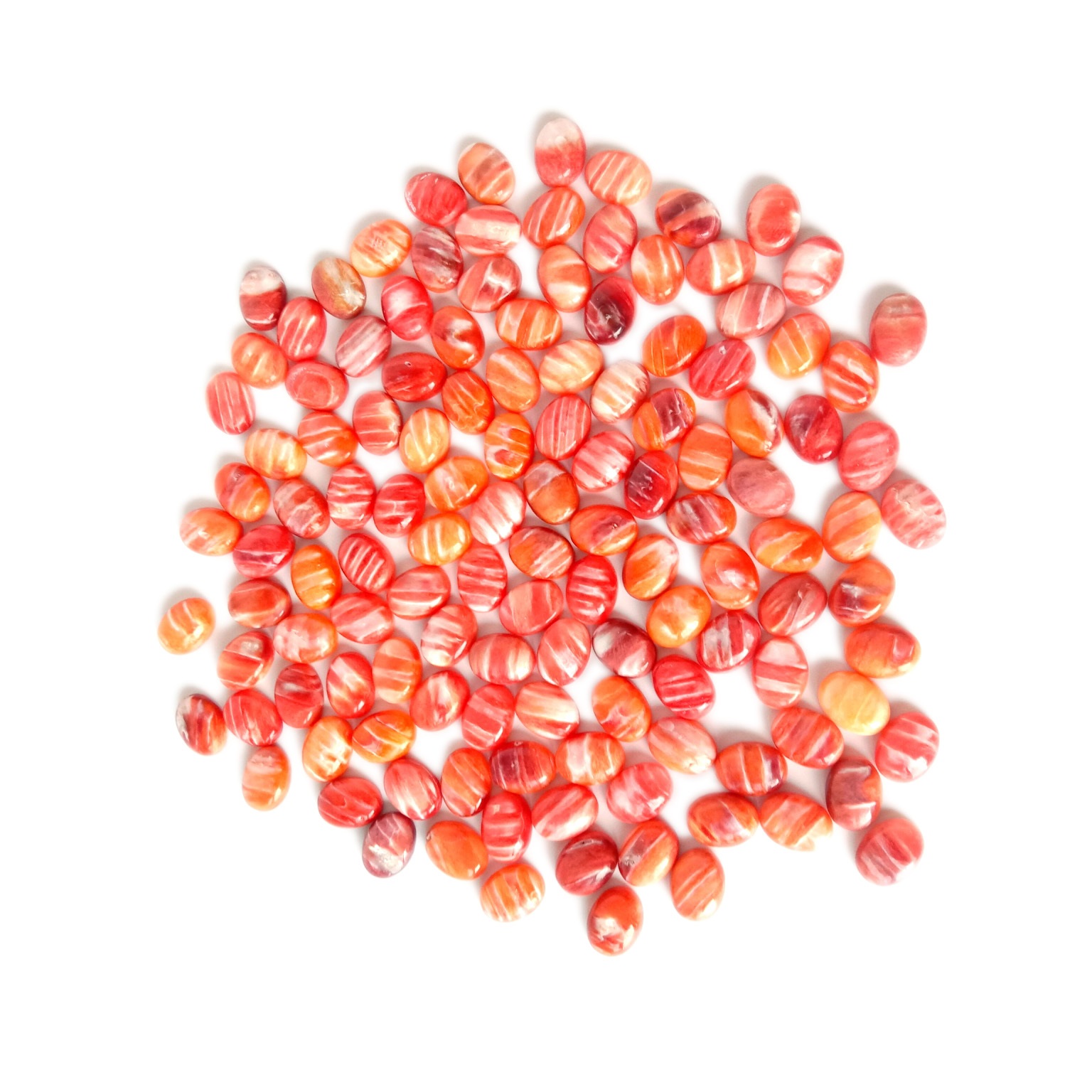 Cabochon Shell Oyster Berduri 5-12mm Berkualiti Shell Asli Berduri Shell Oren Shell Caboch Bulat 14
