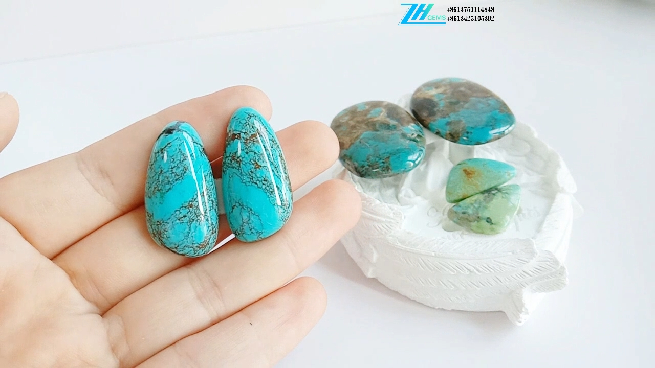 綠松石凸圓形橢圓形寶石凸圓形校準藍色 9