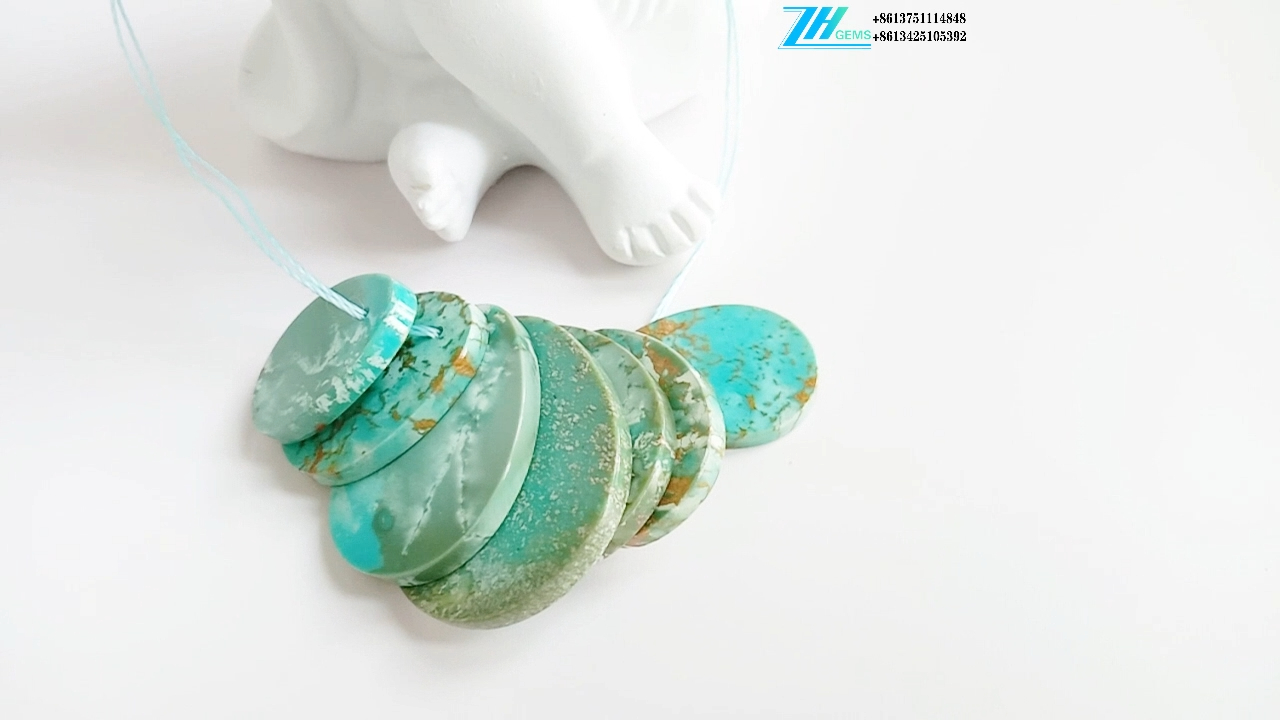 فیروز کابوچون نیکلس ډینټي لږترلږه زیورات 9