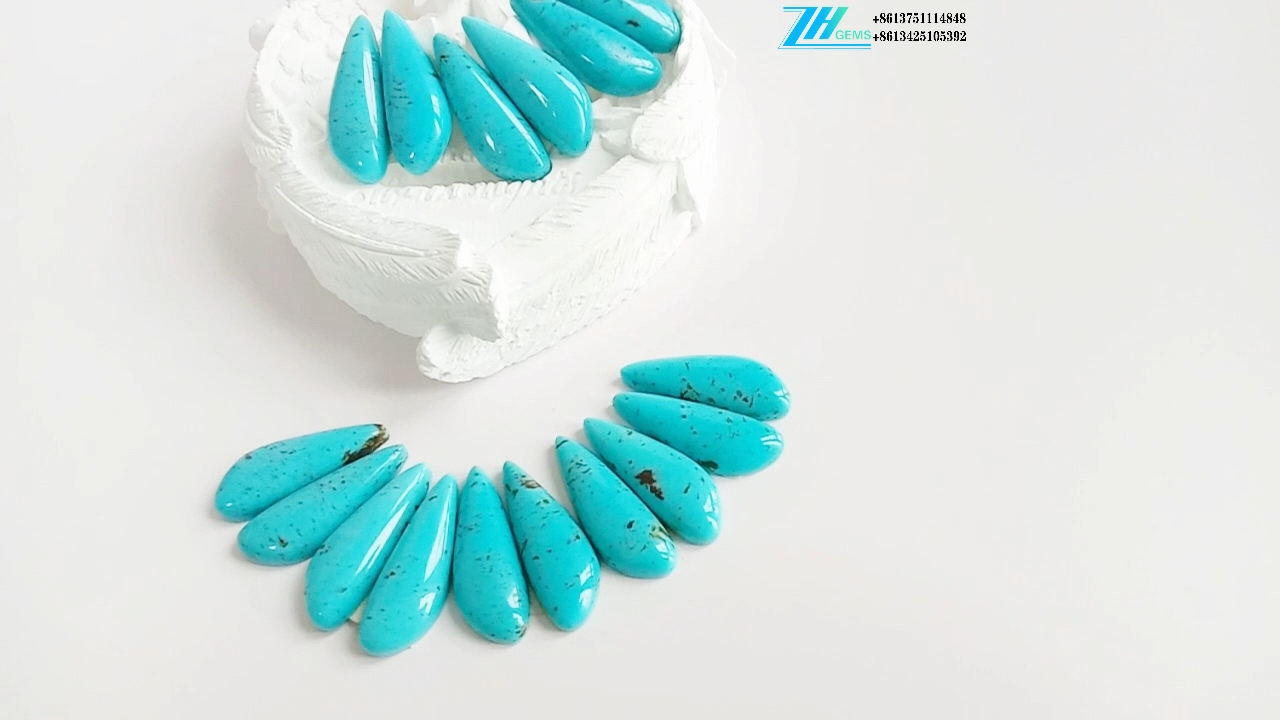 Turquoise Cabochon Gemstone Adayeba didan Loose Gemstone 9