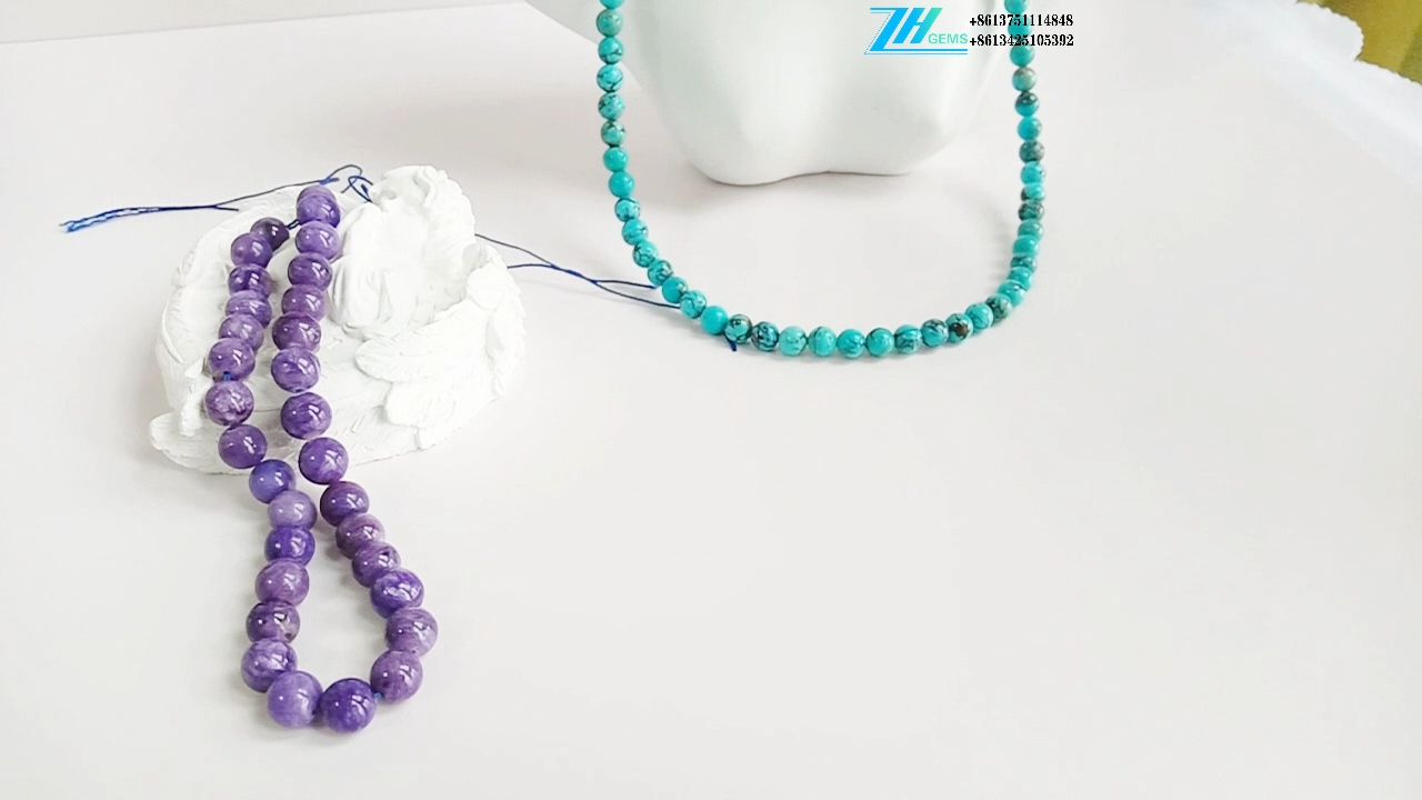 Náttúrulegur fjólublár Charoite Round Perlur Orka Gemstone Laus 8