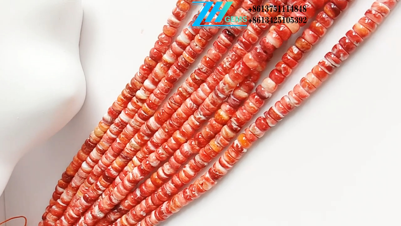 Naturally Spiny 牡蠣珠 6 毫米紅色正品寶石刺 8