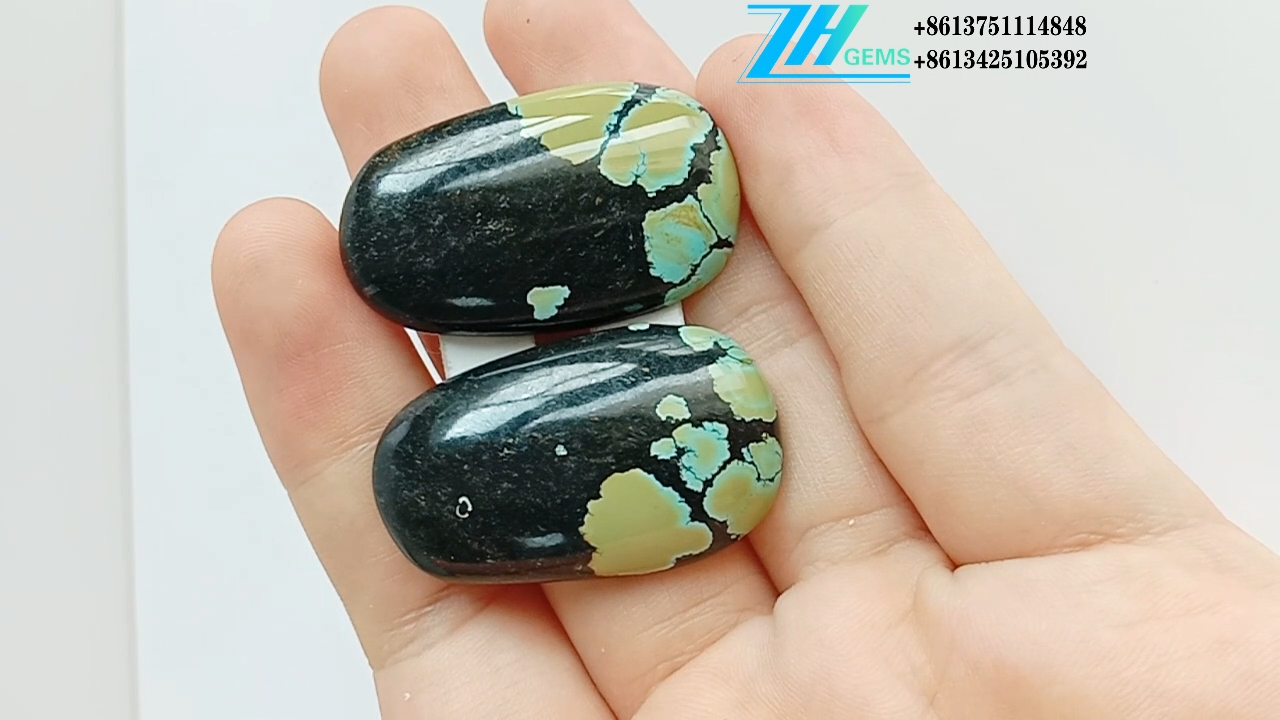Naturligt turkos Cabochon 10-30 mm blå ädelstenssmycken 9