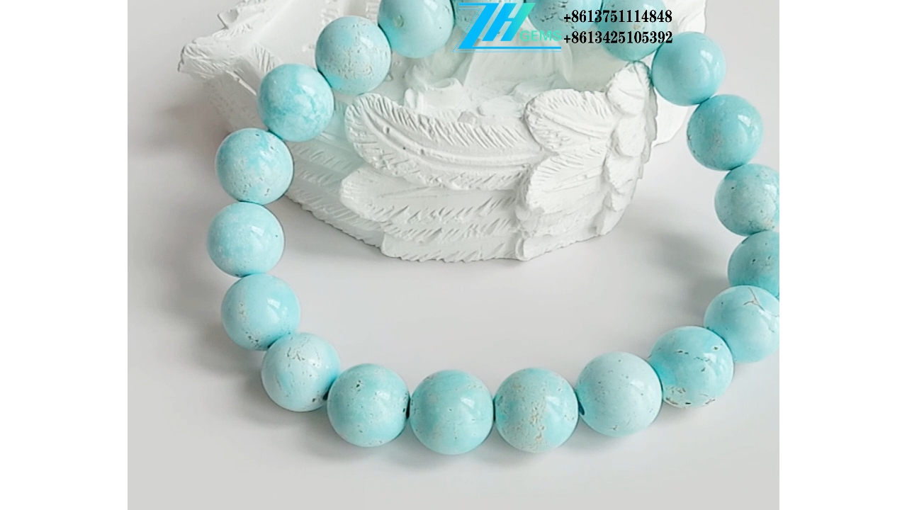 Turkuaz Boncuklar mavi Naturalgemstone takı yapımı 12