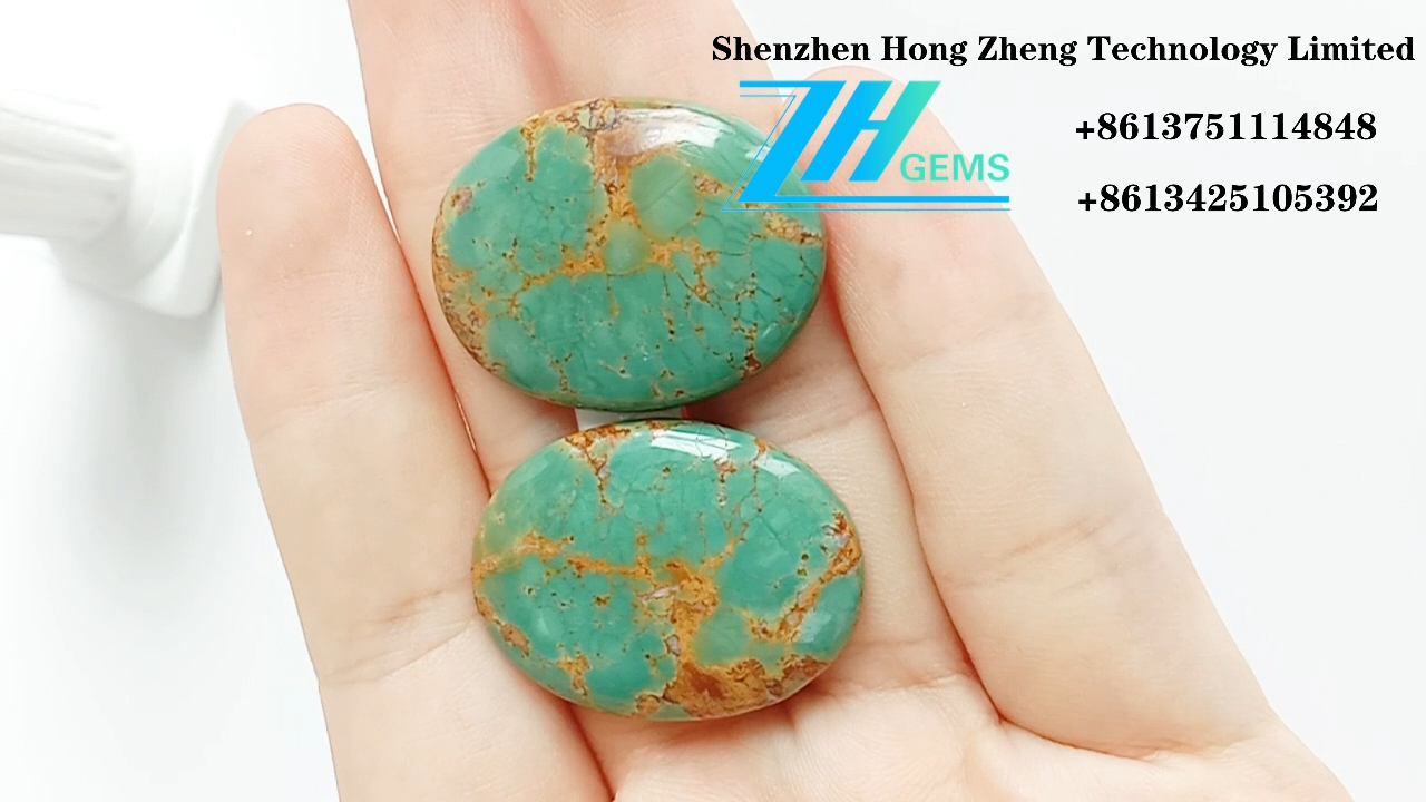 ਕੁਦਰਤੀ ਫਿਰੋਜ਼ੀ ਕੈਬੋਚਨ ਰਤਨ ਫਿਰੋਜ਼ੀ ਅੰਡਾਕਾਰ ਹੱਥ ਨਾਲ ਬਣਿਆ 9