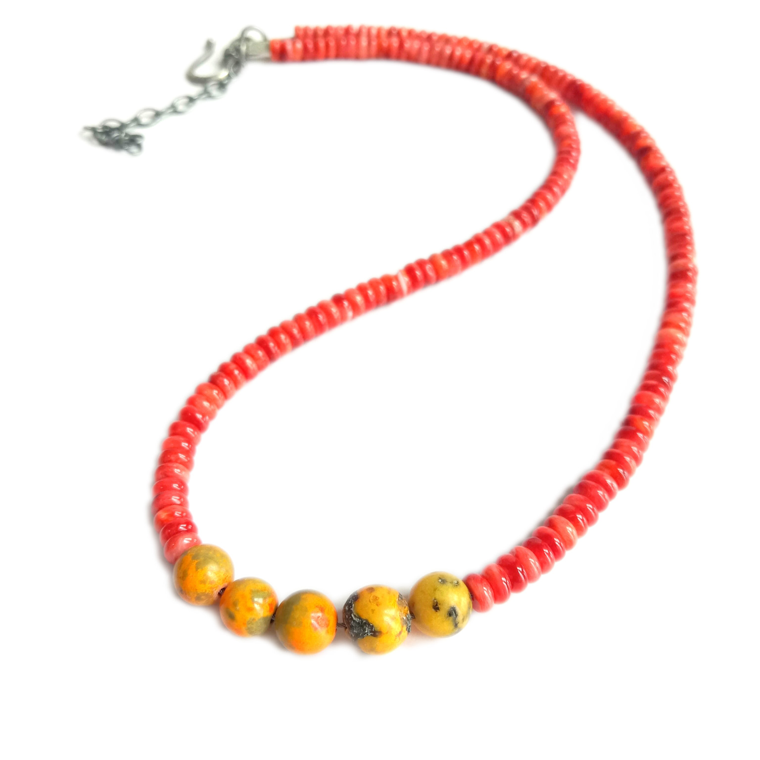 Genuine Natural Turquoise and spiny  Gemstone Round Smooth Beads jewelry 14