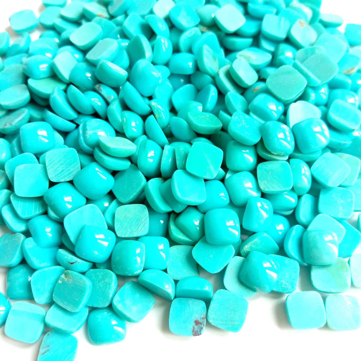 Turquoise Cabochon bluu 6X6mm Gemstone Thamani Kawaida Turquoise 15