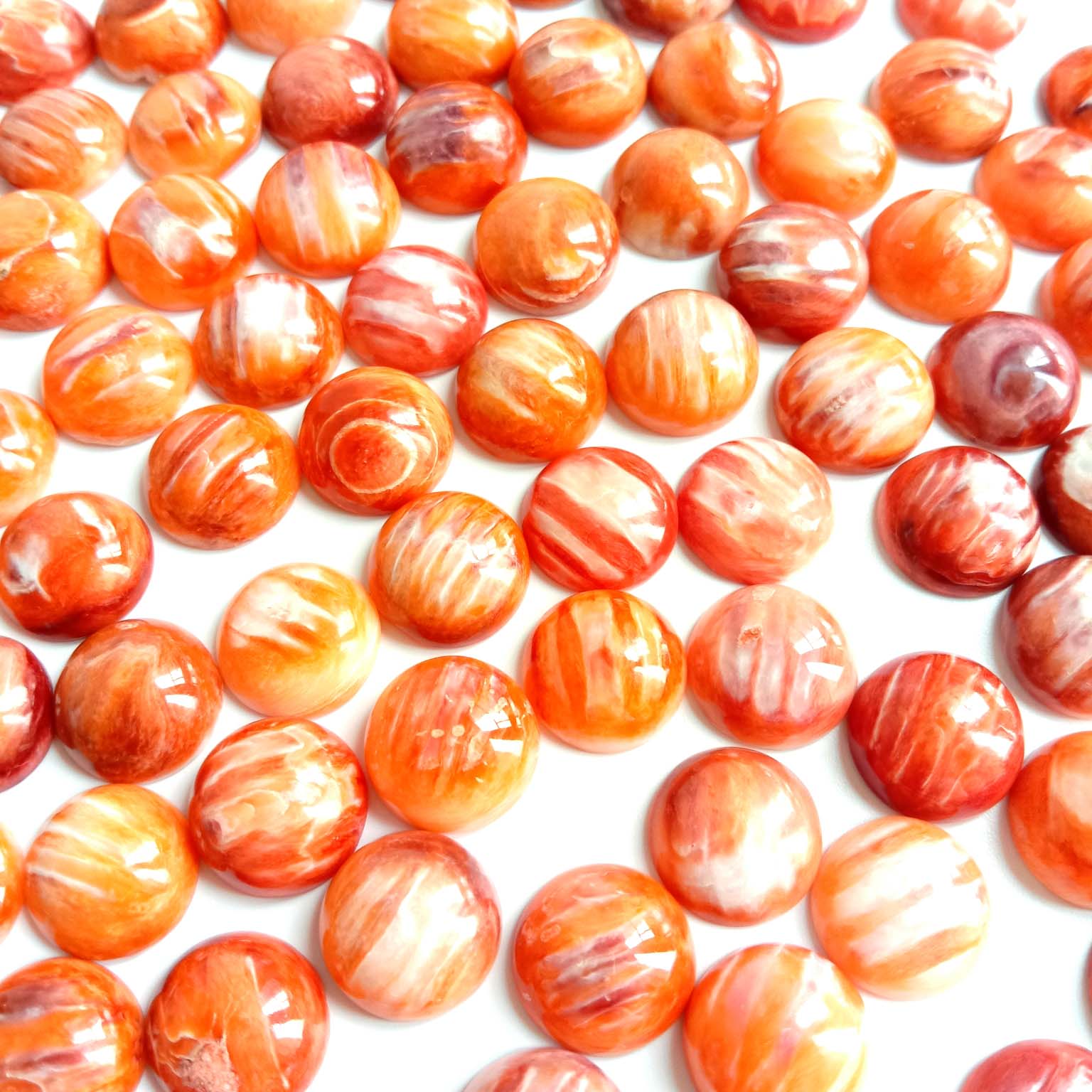 Spiny oyster Cabochon 5-12mm Orange Gemstone Ka tlhaho Ea bohlokoa Spiy oyster 14