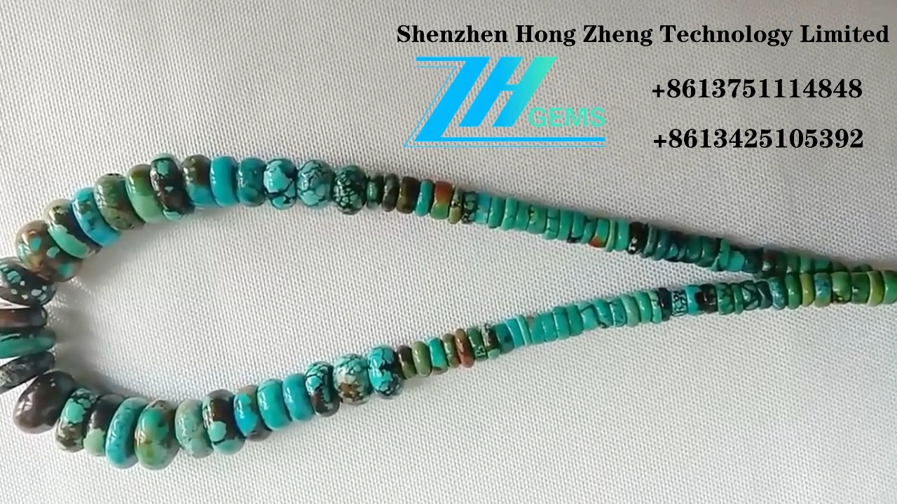 100% Hemû Turquoise xwezayî Heishi Rondelle Shape Rastî 12
