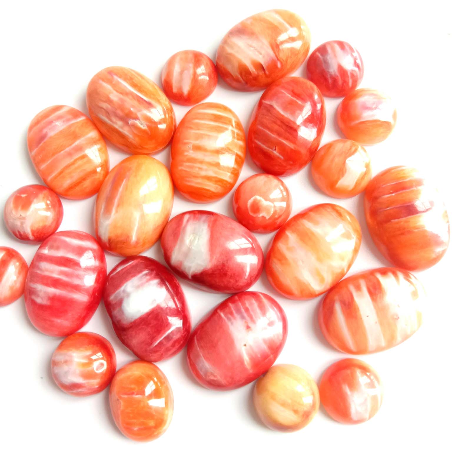 Gemstone Cabochon Spiny oyster oval size 5-12mm orange Spiny oyster 14