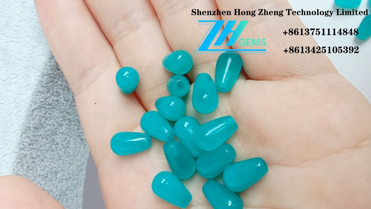 ਕੁਦਰਤੀ ਨੀਲਾ ਐਮਾਜ਼ੋਨਾਈਟ ਡ੍ਰੌਪ 6X10mm ਰਤਨ ਮਣਕੇ ਬਣਾਉਣਾ 8