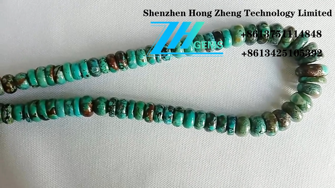 Naturliga facetterade Rondelle Turquoise Beads Naturlig färg 12