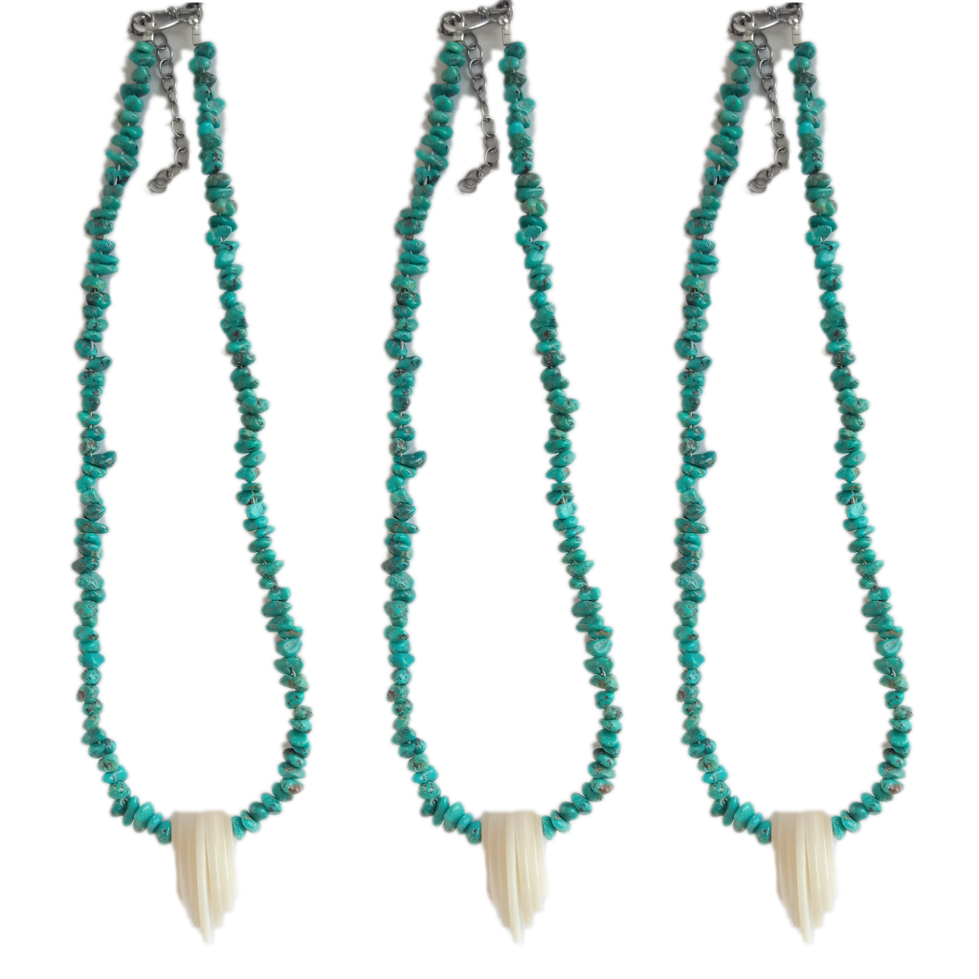 ធម្មជាតិ 925 Sterling Silver Turquoise និង MOP ពណ៌សធ្វើគ្រឿងអលង្ការ 15