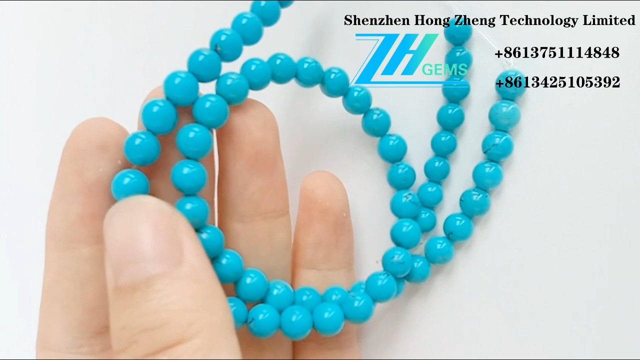 Perle Turchese Pietre preziose turchese blu naturali 1