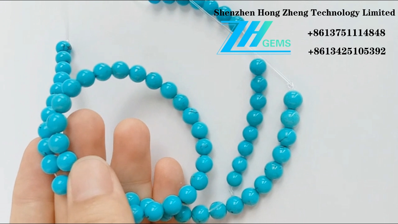 Perle Turchese Pietre preziose turchese blu naturali 2