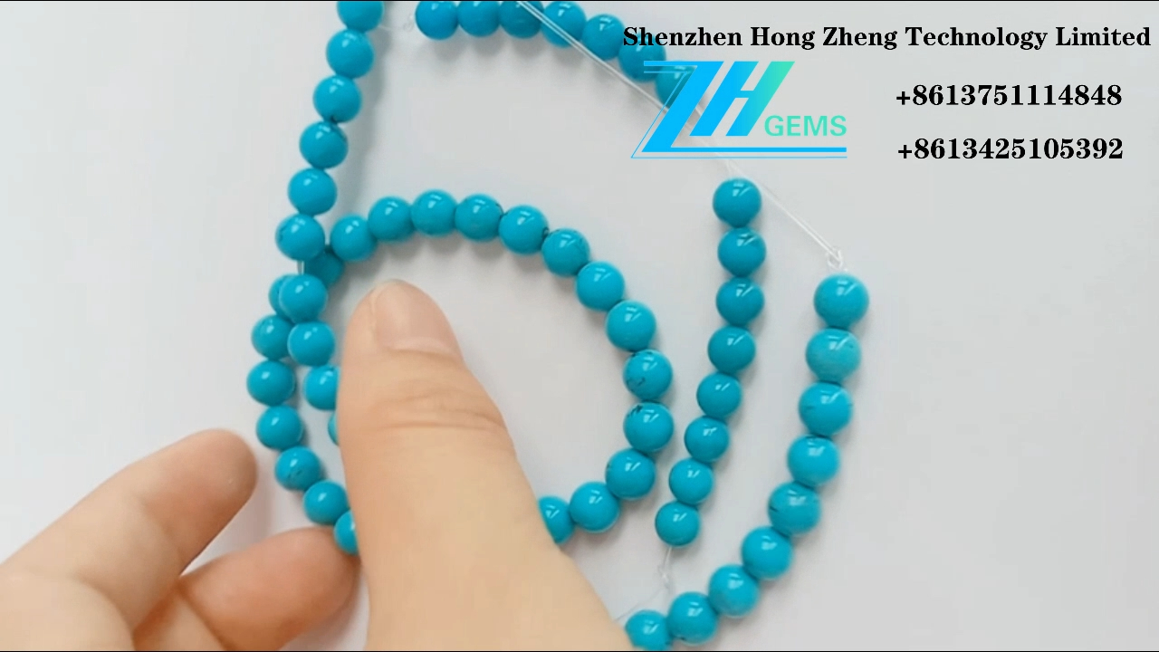 Perle Turchese Pietre preziose turchese blu naturali 4