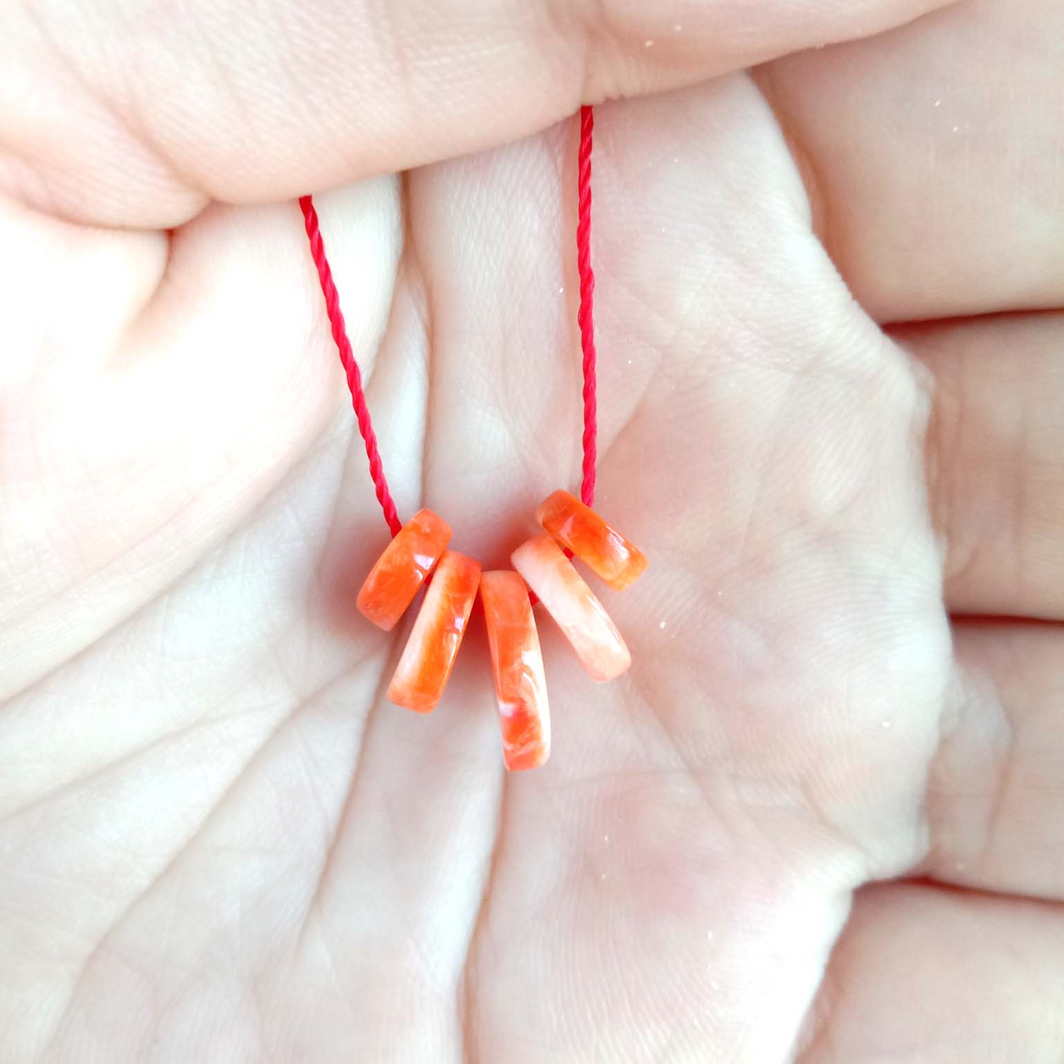 Spiny oyster Gemstone Cabochon Mexico ពណ៌ទឹកក្រូច Spiny oyster ធ្វើខ្សែក 14