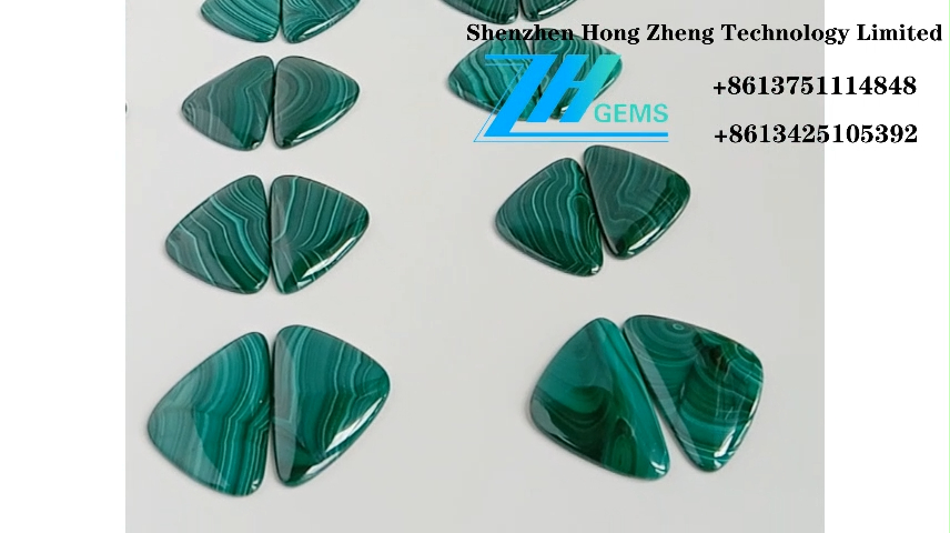 Gemstone xwezayî Cabochon malachite kesk Gemstone Jewelry 8