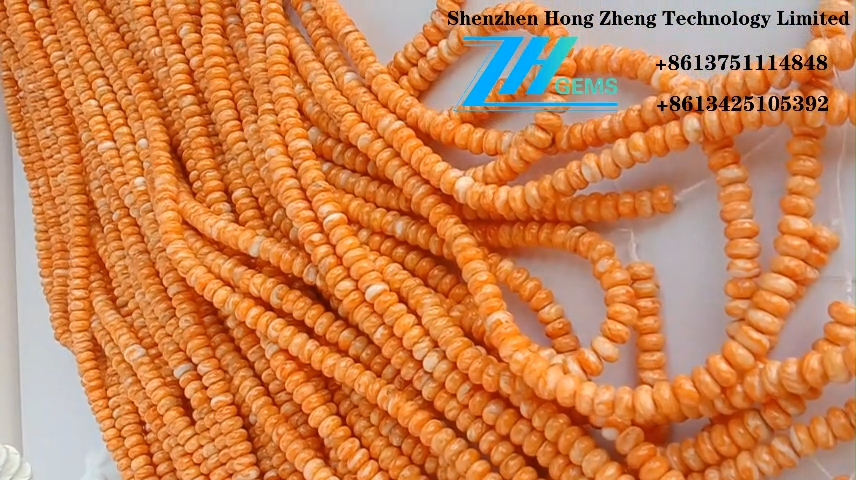 Äkta smycken Compressed Spiny Oyster orange 6mm Gemstone 8