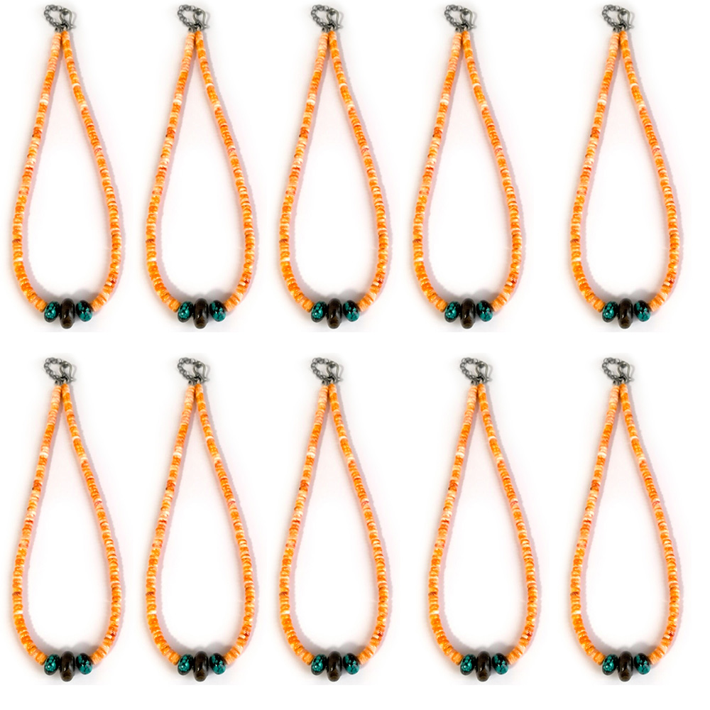 925 Sterling Silver Spiny Oyster Turquoise W Lulu Shanga Mkufu wa inchi 16 15