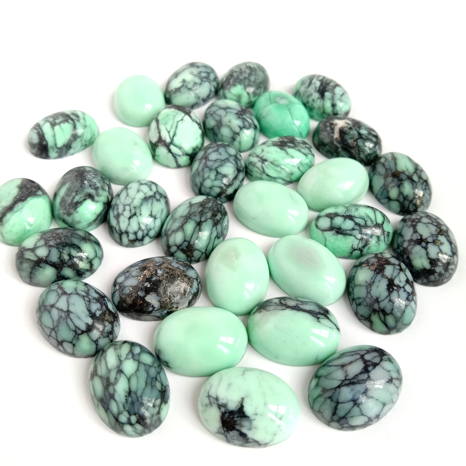 Çêkirina jewelry jewelry Variscite xwezayî variscite Cabochon Loose Gemstones 14