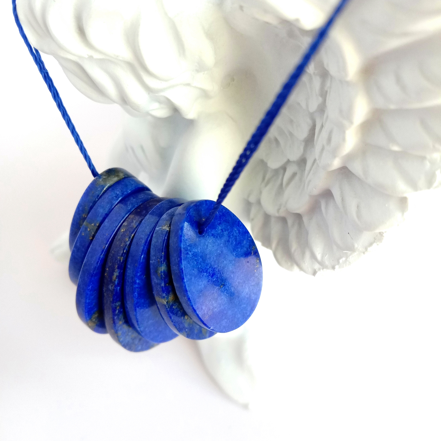 Gemstone lapis lazuli pear blue Cabochon ເຄື່ອງປະດັບເຮັດໃຫ້ Gemstone lapis lazuli Necklace 14