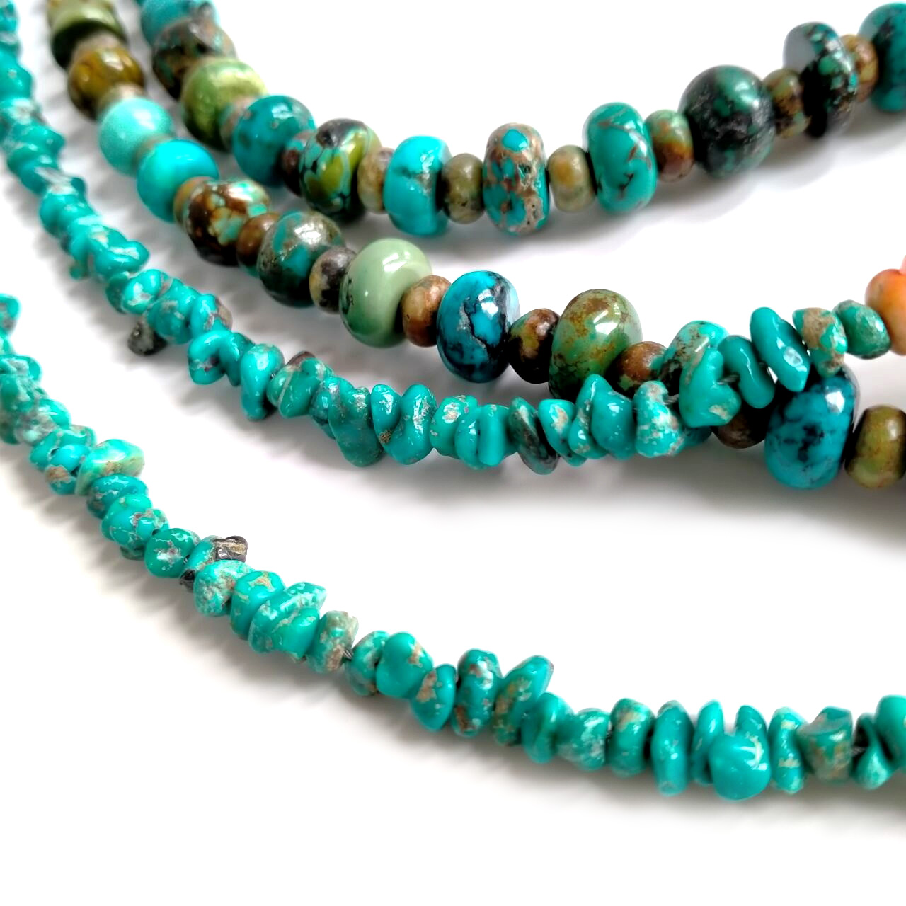 ខ្សែកប្រាក់ 925 Sterling Oyster Natural Turquoise Nursget ពហុពណ៌ Spiny Oyster 15