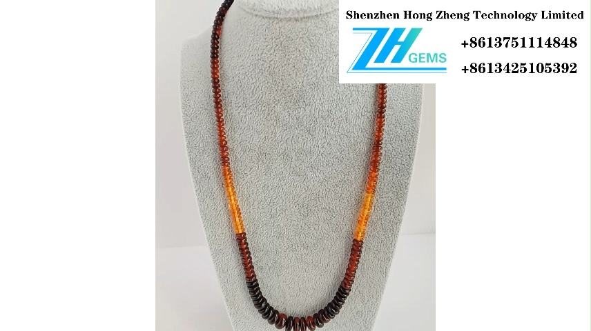 قدرتی عنبر ہار Gemstone ہار ہاتھ سے تیار امبر جواہرات 8
