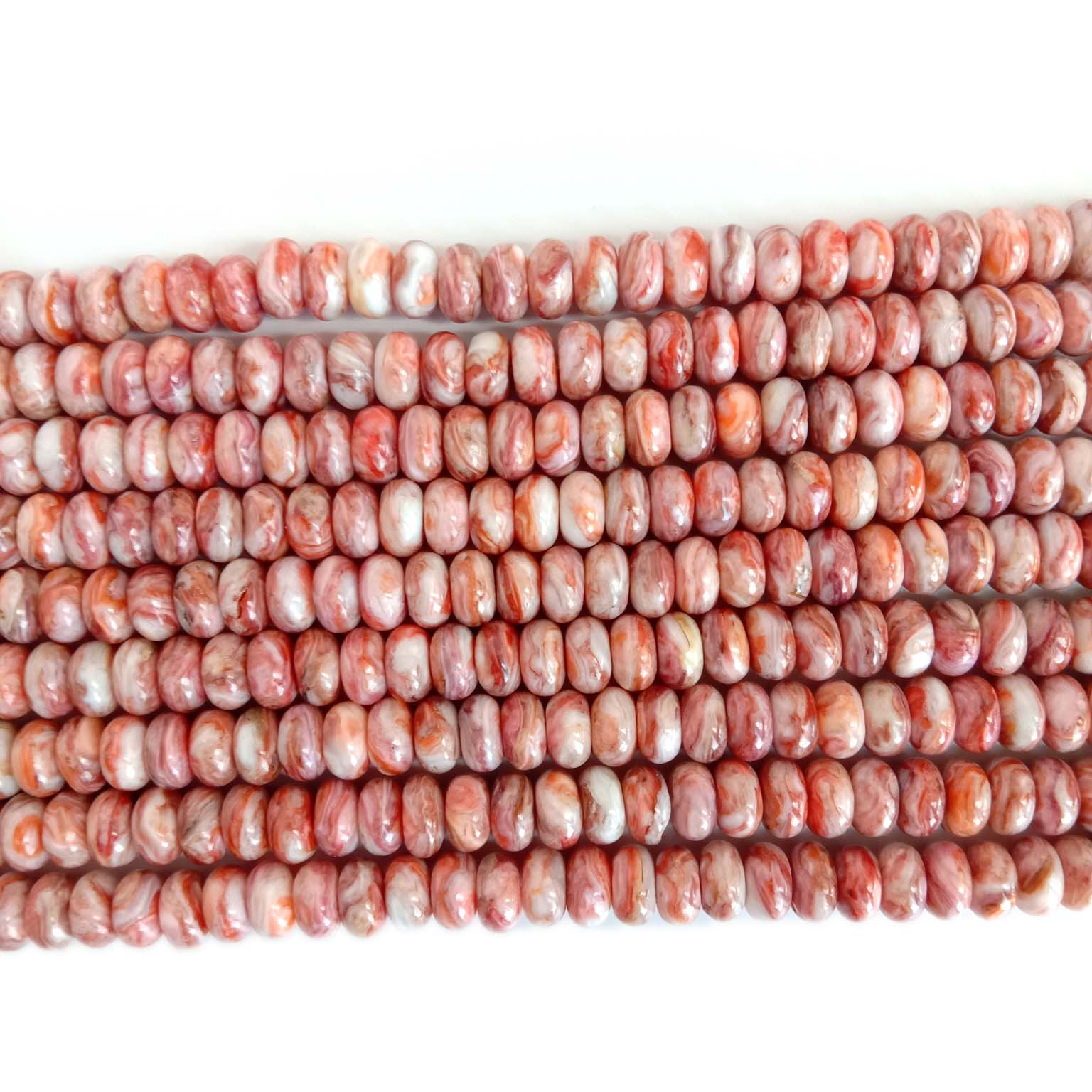 អង្កាំត្បូងពេជ្របង្រួម Spiny Oyster ពណ៌ផ្កាឈូក 6mm Precious Stones ផលិតគ្រឿងអលង្ការ 14