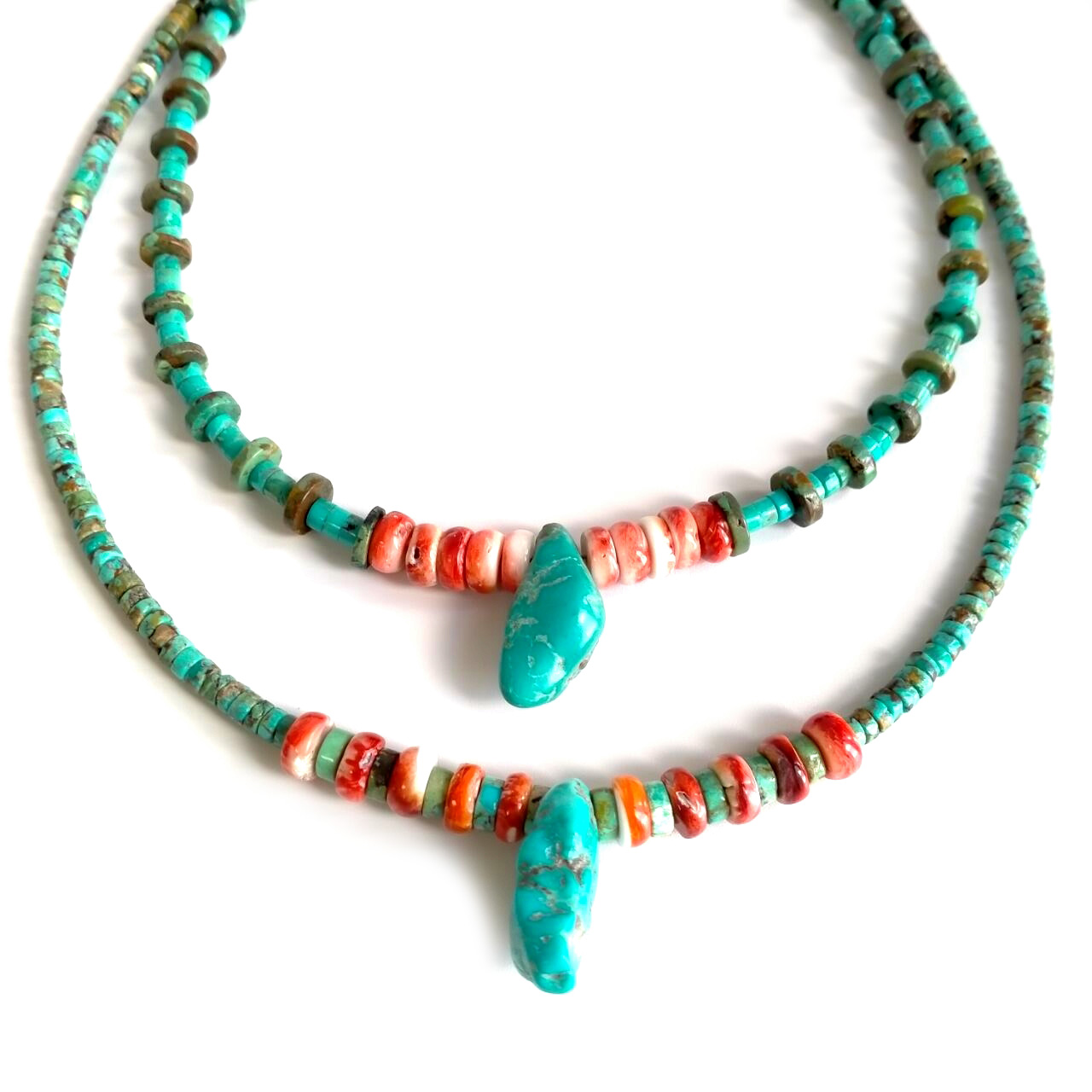 Tirkizna kamenica i 925 srebrna ogrlica, autohtoni nakit 15